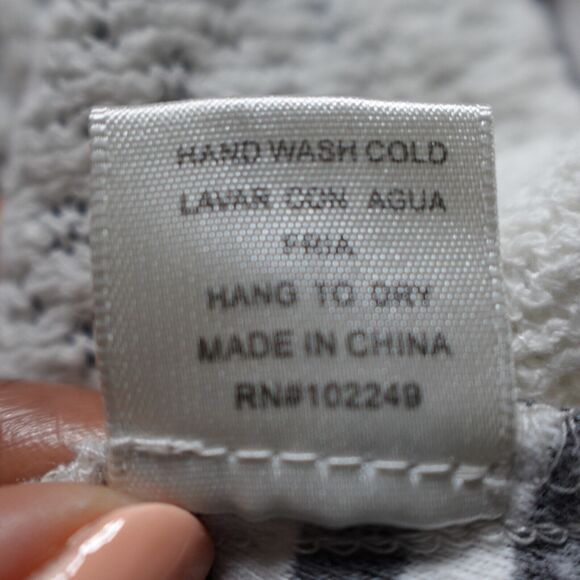 Skies Are Blue Women M Cardigan Hooded Cotton Striped Open Front Long Sleeve - Picture 10 of 12